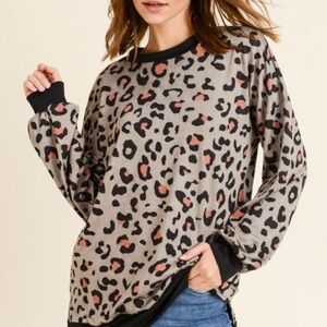 First love leopard loungewear sweatshirt S